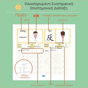 Βιβλίο καταγραφής κινεζικών χαρακτήρων για προσχολική ηλικία: 600 χαρακτήρες για πρώιμη εκπαίδευση και εξάσκηση καλλιγραφίας