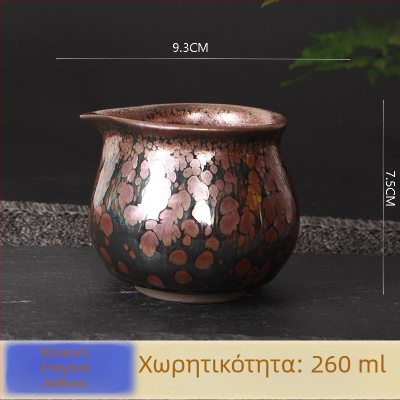 Χειροποίητο κύπελλο τσαγιού με καπάκι και βάση, μεταλλικό σώμα, μπλε μυθικό πλάσμα και φλοράλ μοτίβο, αξεσουάρ τελετής τσαγιού