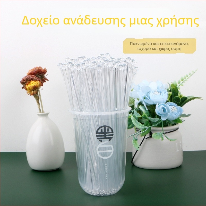 Αναδευτήρας μίας χρήσης από διαφανές πλαστικό, με μακριά λαβή, παχύτερος σχεδιασμός, ατομικά συσκευασμένος, κατάλληλος για καφέ και κοκτέιλ