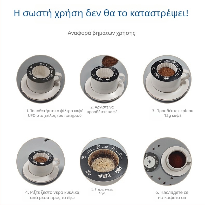 Yan Jie UFO χαρτί φίλτρου καφέ για pour-over και drip καφέ, χαρτί φίλτρου για κόκκους καφέ, UFO drip bag σε κονσέρβα