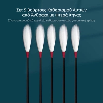 Σετ εργαλείων καθαρισμού αυτιών με φτερό χήνας και βαμβακερά μπατονάκια