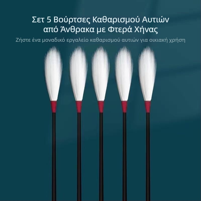Σετ εργαλείων καθαρισμού αυτιών με φτερό χήνας και βαμβακερά μπατονάκια