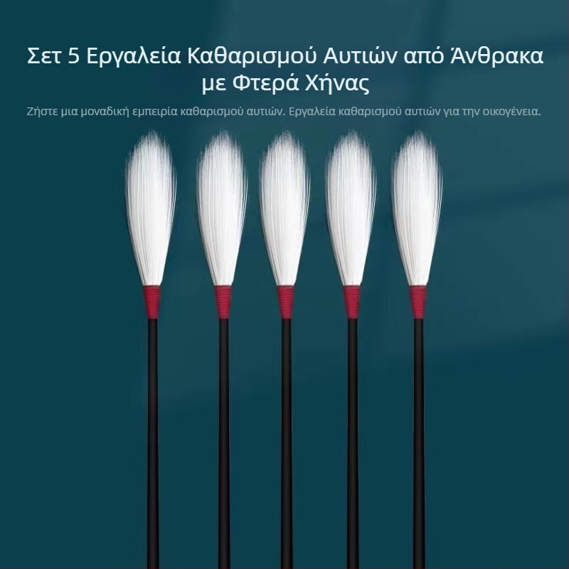 Σετ εργαλείων καθαρισμού αυτιών με φτερό χήνας και βαμβακερά μπατονάκια