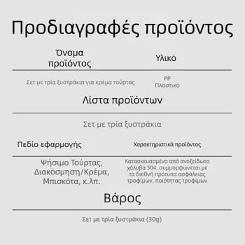 Τριμελής σετ εργαλείων γαρνιρίσματος τούρτας – σπάτουλα κρέμας