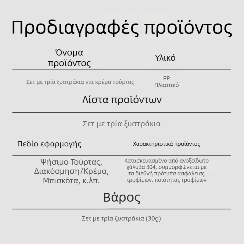 Τριμελής σετ εργαλείων γαρνιρίσματος τούρτας – σπάτουλα κρέμας