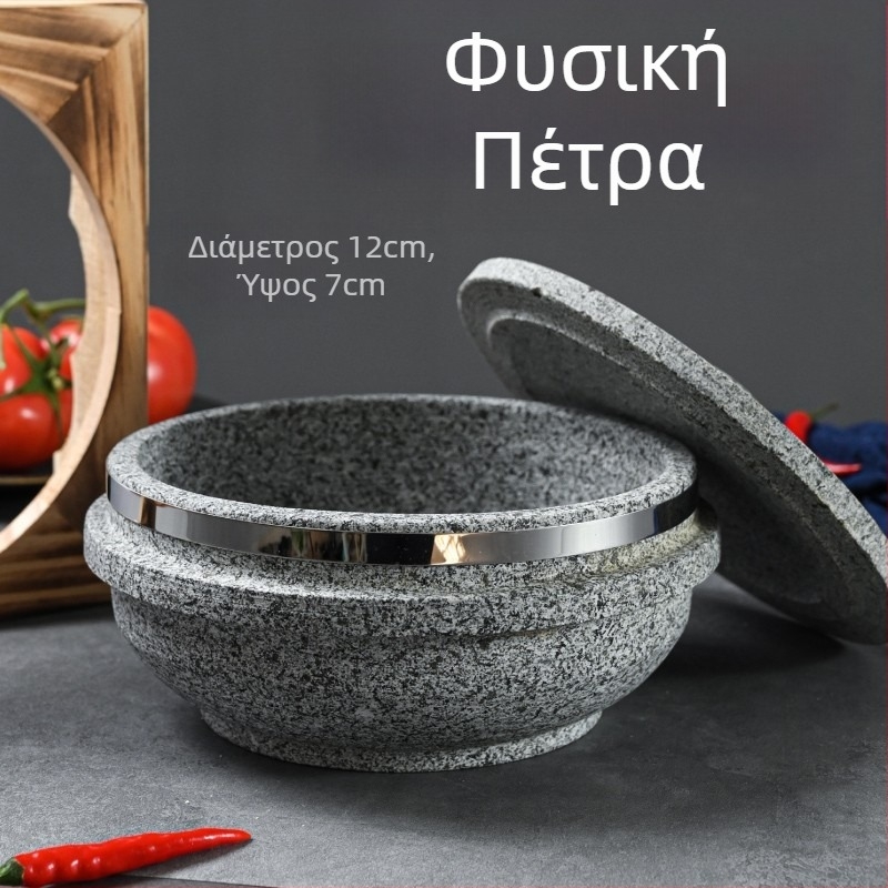 Πέτρινο σκεύος για μπιμπμπάπ και σούπες — Κορεάτικου στιλ κεραμική κατσαρόλα για φλόγα αερίου