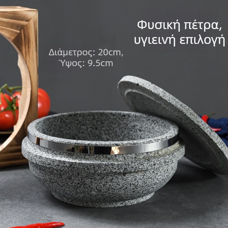 Πέτρινο σκεύος για μπιμπμπάπ και σούπες — Κορεάτικου στιλ κεραμική κατσαρόλα για φλόγα αερίου