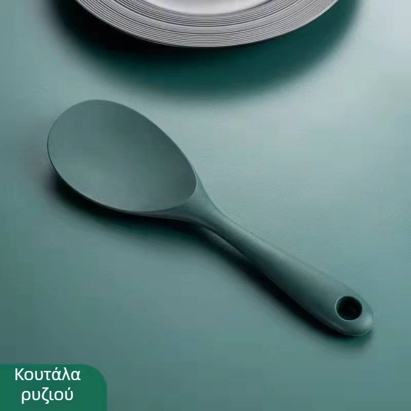 Σετ μαγειρικών εργαλείων από σιλικόνη τροφίμων: σπάτουλα, κουτάλι και κουτάλι με τρύπες; μη κολλάει, ανθεκτικά σε υψηλές θερμοκρασίες