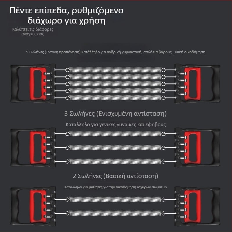 Επεκτατής στήθους με ελατήριο, επαγγελματικό εργαλείο ενίσχυσης για χέρια και πλάτη, πολυλειτουργικός οικιακός εξοπλισμός γυμναστικής