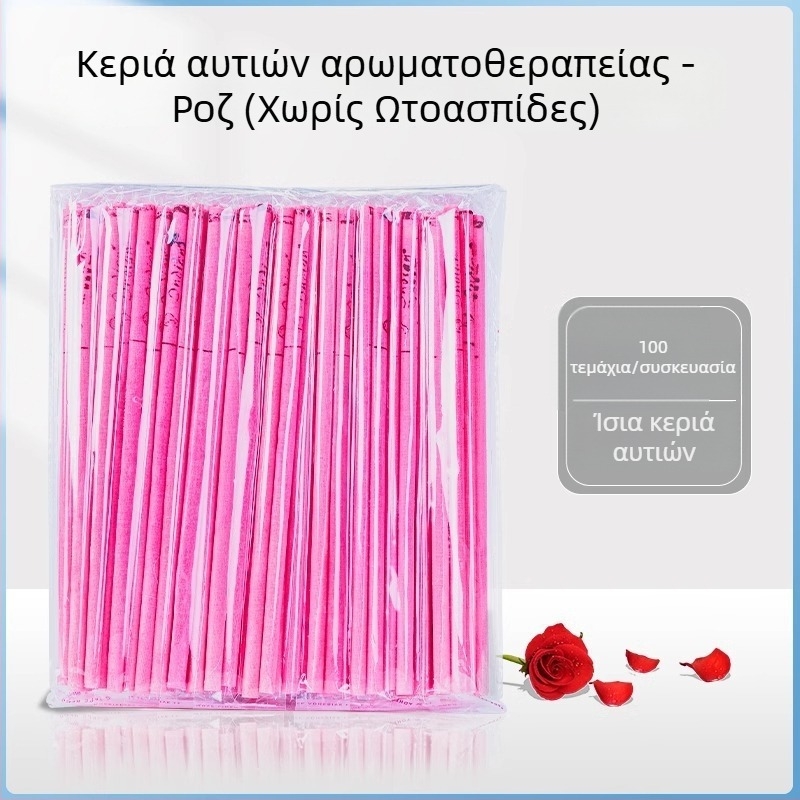 Κεριά αυτιού για αρωματοθεραπεία, 100 τεμάχια, μη απορροφήσιμες ράβδοι για κερί αυτιού, οικιακή και σπα χρήση