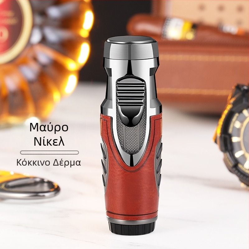 RY003 Αναπτήρας βουτανίου με διπλό jet, ανθεκτικός στον άνεμο για πούρα, εξωτερικό μπάρμπεκιου