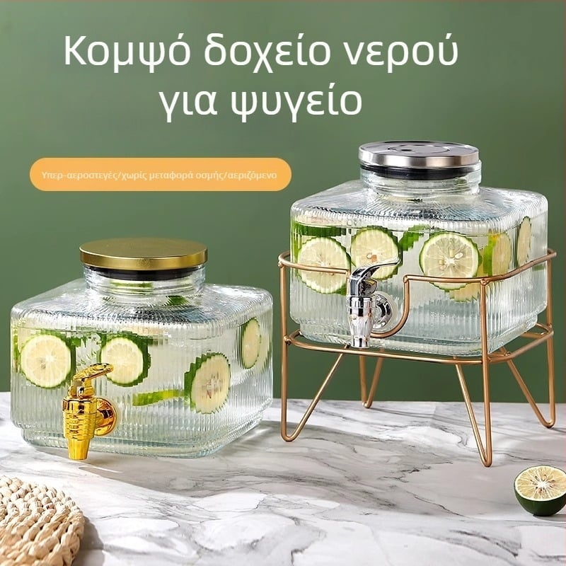 Lanlan Γυάλινη κανάτα κρύου νερού, μεγάλη χωρητικότητα, για χυμούς, τσάι, λεμονάδα και αναψυκτικά