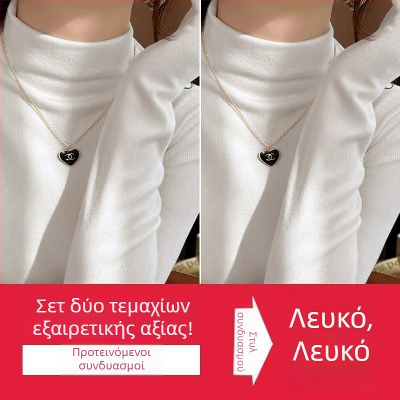 Γυναικεία μπλούζα με μισοψηλή λαιμόκοψη για φθινόπωρο–χειμώνα, βελούδινο εσωτερικό, εφαρμοστό κόψιμο, μονόχρωμη