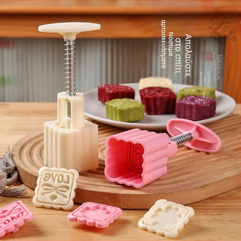 Μορφή Mooncake με σχέδιο λουλουδιών για Mid-Autumn, πάστα φασολιών μάνγκ, χειροπατητό εργαλείο οικιακής ζαχαροπλαστικής