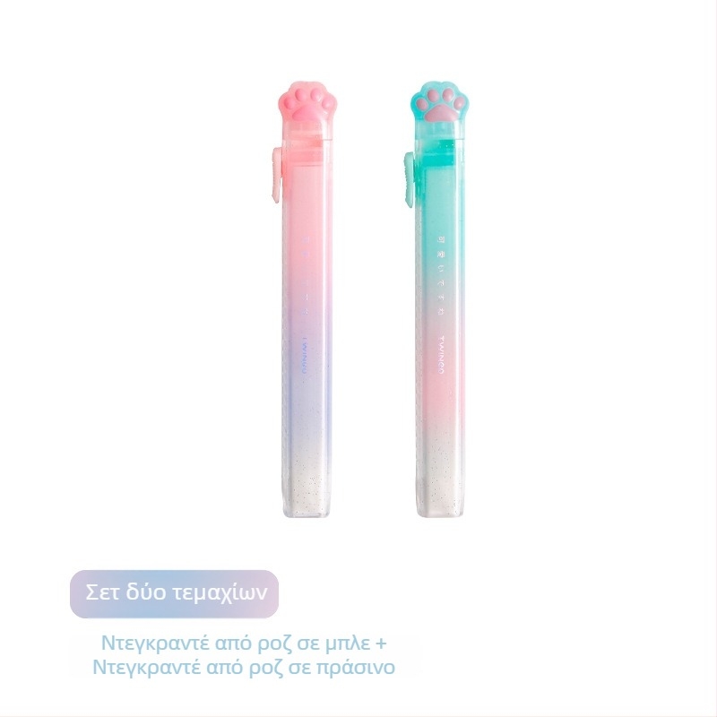 Γόμα σε σχήμα γάτας με gradient χρώματα, push-pull μηχανισμός, δώρο για παιδιά