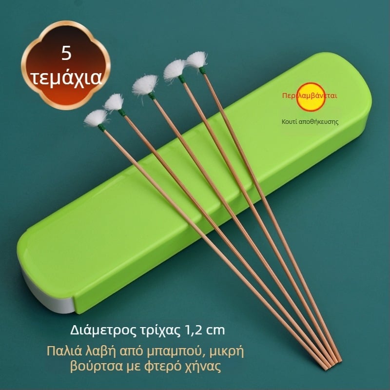 Εργαλείο καθαρισμού αυτιών με λαβή από μπαμπού και φτερωτές άκρες