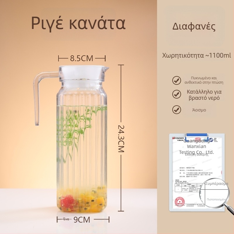 Ακρυλικό μπουκάλι κρύου νερού, διαφανές, ανθεκτικό σε υψηλές θερμοκρασίες, για χυμούς και ποτά