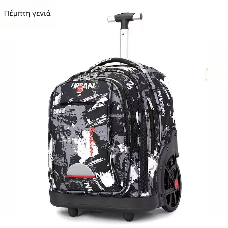 Κυλιόμενο σακίδιο για μαθητές γυμνασίου, unisex, με μεγάλο χώρο, ταξιδιωτικό σακίδιο με ρόδες, κατάλληλο για ανάβαση σκάλων