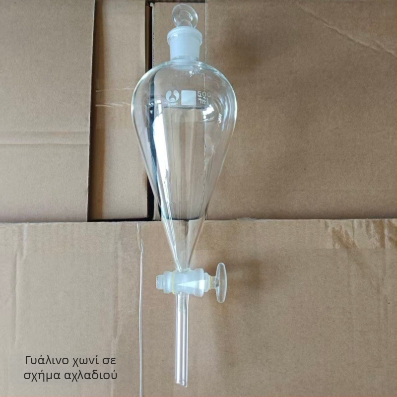 Αχλαδοειδής φιάλη διαχωρισμού, γυάλινη ή PTFE, 60 ml, 125 ml, 250 ml, 500 ml, 1000 ml