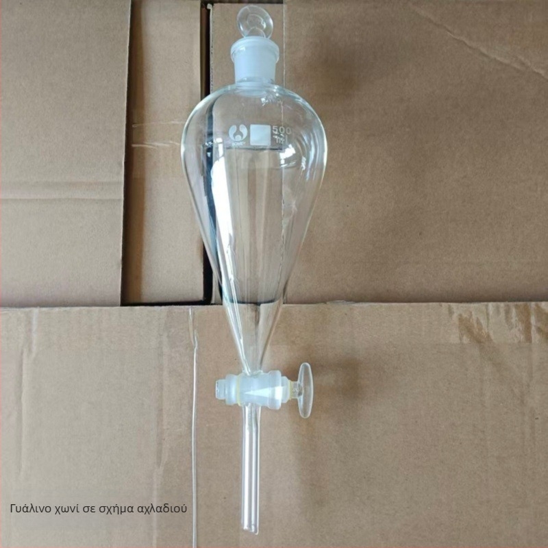 Αχλαδοειδής φιάλη διαχωρισμού, γυάλινη ή PTFE, 60 ml, 125 ml, 250 ml, 500 ml, 1000 ml