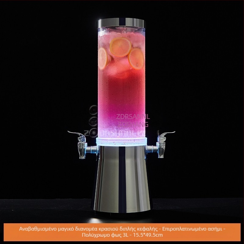 Μίνι βαρέλι μπύρας 3 L με LED φωτισμό και βρύση για μπαρ
