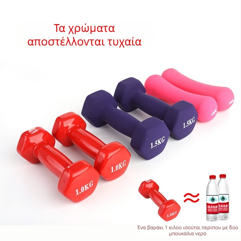 Εξάγωνος δαμπέλ από χυτοσίδηρο με επίστρωση πλαστικού, 1–15 λίβρες