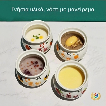 Κεραμικός ατομικός κάδος στιφάδου με καπάκι, για οικιακή χρήση, ατμομάγειρας για αυγά, πήλινο σκεύος για σούπα