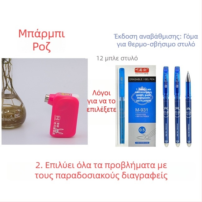Επαναφορτιζόμενη έξυπνη γόμα για θερμοευαίσθητο μελάνι σε στυλό