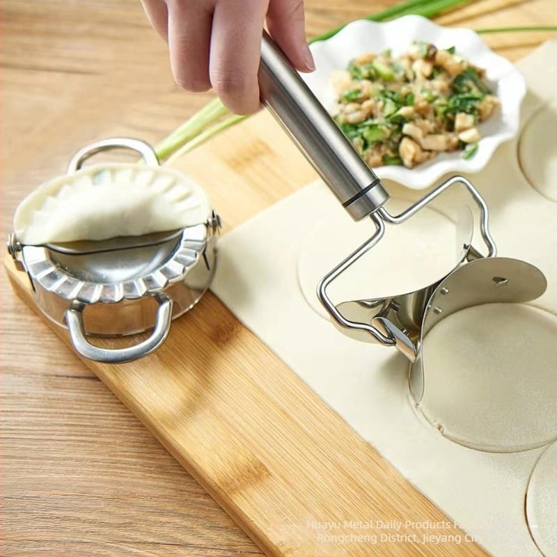 Ανοξείδωτη μηχανή για dumplings – χειροκίνητο καλούπι ζύμης σε κυκλικό σχήμα