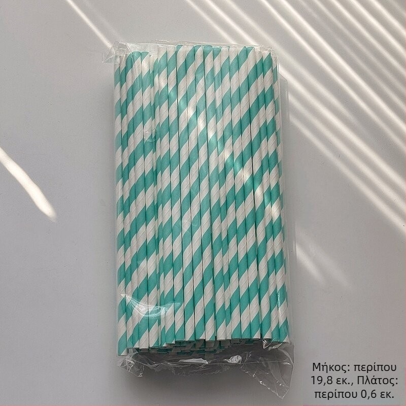 100 πολύχρωμα χαρτινά καλαμάκια μιας χρήσης, κατάλληλα για χυμούς φρούτων, κοκτέιλ και κρύα ροφήματα, διακοσμητικά καλαμάκια
