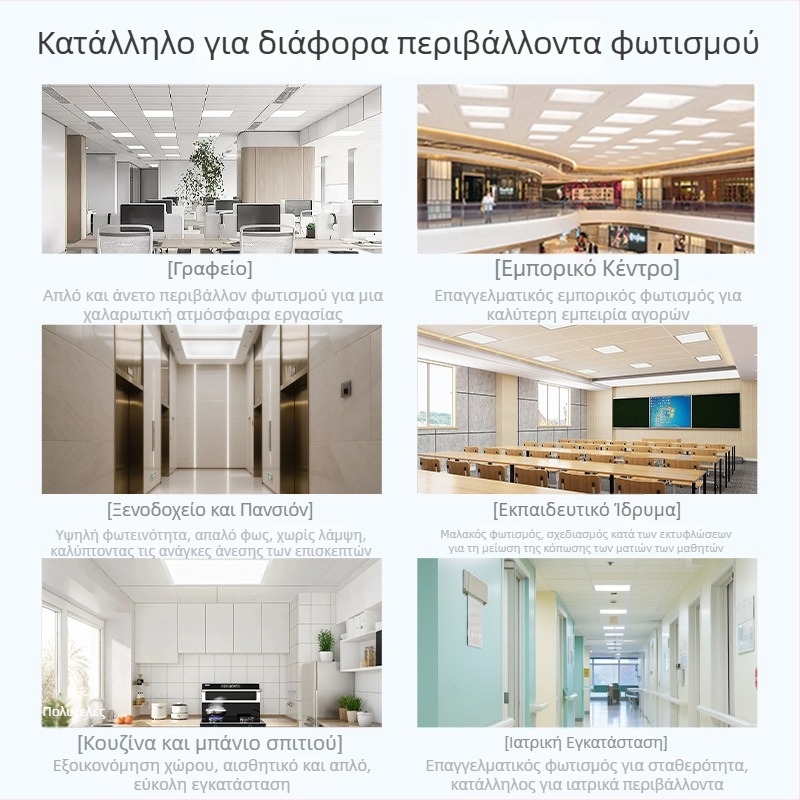 60x60 LED πάνελ για ενσωματωμένους οροφούς, επίπεδο πάνελ φωτισμού για οικία και γραφείο, 220V, με δυνατότητα ρύθμισης φωτεινότητας, CRI 80-90, 4800-5000 lm