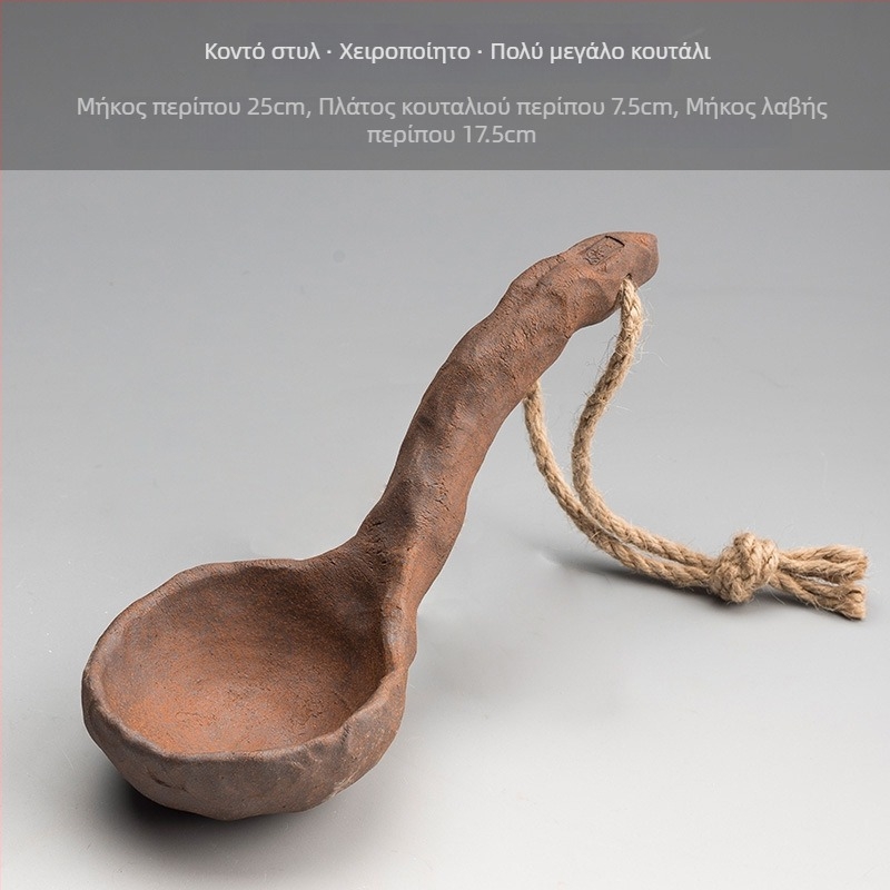 Χειροποίητο κεραμικό κουταλάκι καφέ με μακριά λαβή, δημιουργική κεραμική, μικρό κουταλάκι σούπας για ανάδευση, οικιακή χρήση