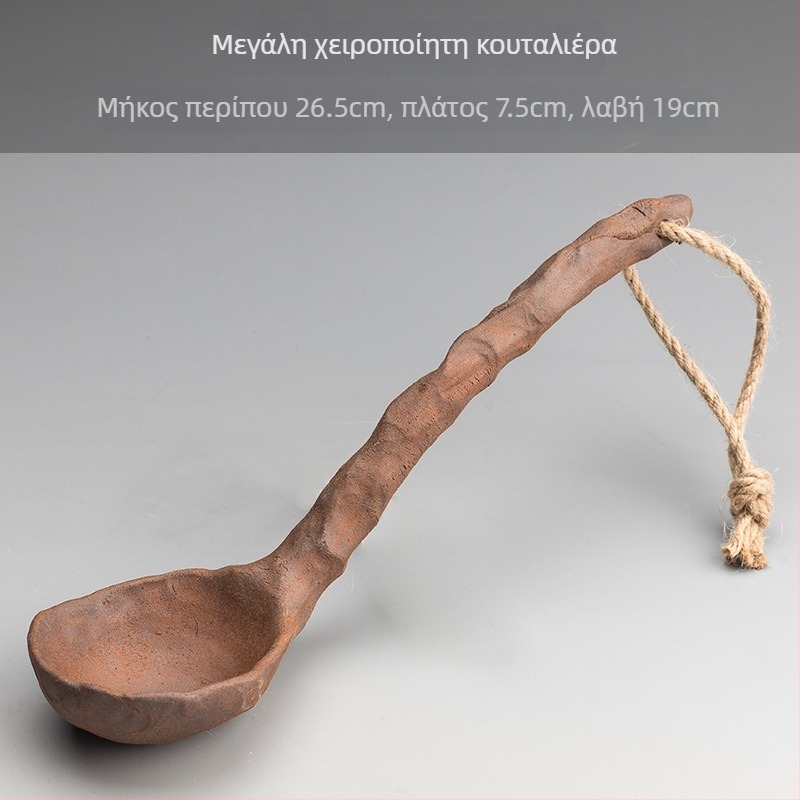 Χειροποίητο κεραμικό κουταλάκι καφέ με μακριά λαβή, δημιουργική κεραμική, μικρό κουταλάκι σούπας για ανάδευση, οικιακή χρήση