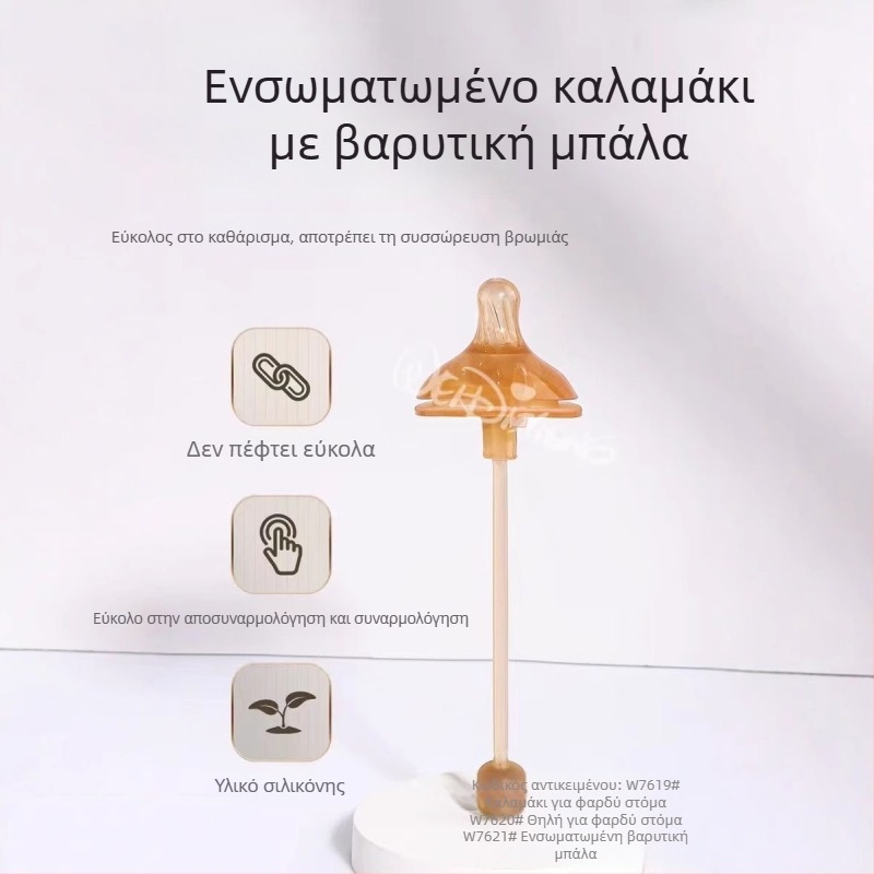 Widie Bear Αξεσουάρ για θηλή και καλαμάκι μπιμπερό, σιλικόνη με νανοασημένιο, ευρύ στόμα, παγκοσμίως συμβατά