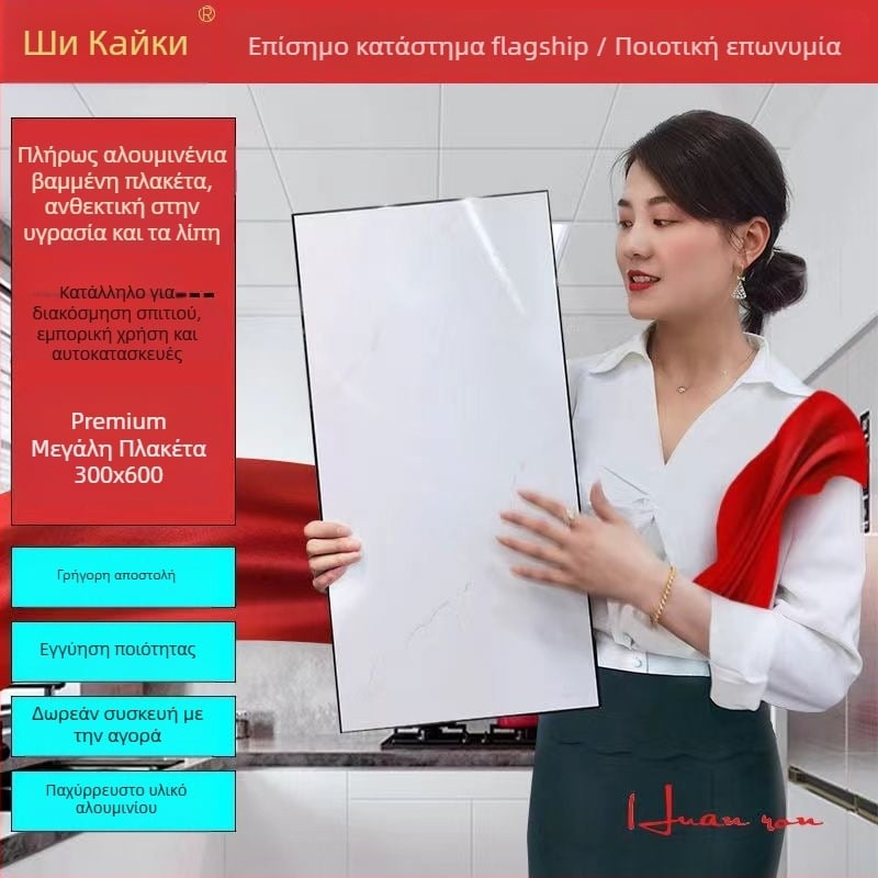 Αλουμινένιο πάνελ οροφής με βαφή φούρνου 300x600 mm για κουζίνα, μπάνιο, σαλόνι και μπαλκόνι — αυτοεγκατάσταση