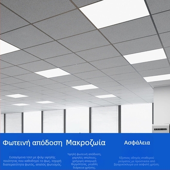 Ενσωματωμένο LED πάνελ οροφής 600x600, 60x60 με γυψοσανίδα ορυκτής ίνας