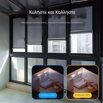 Φιλμ προστασίας από τον ήλιο και θερμομόνωσης για γυάλινα τζάμια με Velcro ταινία για κουρτίνα σκίασης