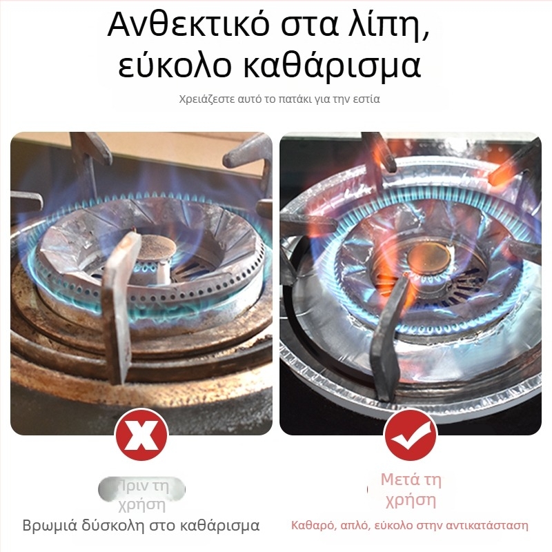 Προστατευτικό φύλλο αλουμινίου για εστίες αερίου, στρογγυλό, ανθεκτικό στο λάδι, κουζίνας