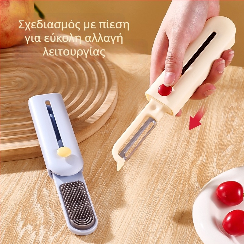 Τηλεσκοπικός αποφλοιωτής και κόπτης φρούτων, φορητό 2-σε-1 πολυλειτουργικό εργαλείο αποφλοιώματος