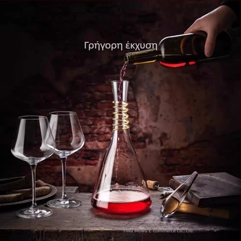 Χειροποίητο ντεκαντέρ κρασιού από κρύσταλλο, κόκκινο κρασί, μεγάλη χωρητικότητα πάνω από 1000 ml, ρετρό πολυτελές σχέδιο