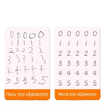 Παιδικό βιβλίο εξάσκησης γραφής με αυλάκια – καθημερινή πρακτική ελέγχου πινελιών, εξάσκηση αντίγραφων и κόκκινης γραμμής, επαναχρησιμοποιήσιμο
