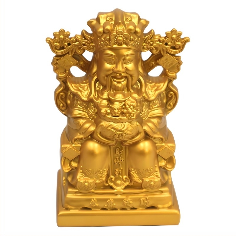 Χρυσωμένο άγαλμα του Θεού της Ευημερίας, Buddha διακοσμητικό για οικία, σαλόνι, κατάστημα και γραφείο, για εγκαινιασμό κατοικίας και υποδοχή