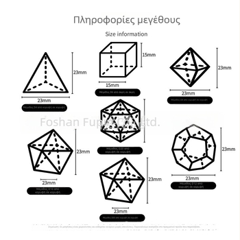 Πολύχρωμα χρυσά κρυσταλλικά ζάρια, πολυεδρικά με χαραγμένα νούμερα για Dungeons & Dragons, σετ 7 τεμαχίων, Z02
