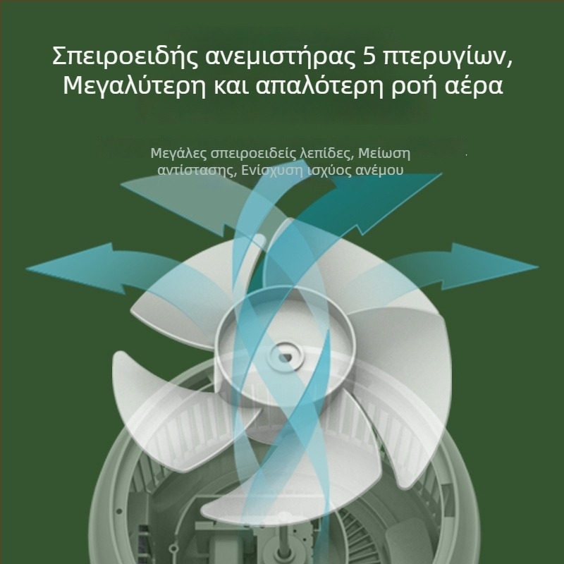 Πτυσσόμενος επιτραπέζιος ανεμιστήρας εξοικονόμησης ενέργειας και ήσυχος, κατάλληλος για κοιτώνες, με 3 ταχύτητες και ταλάντωση