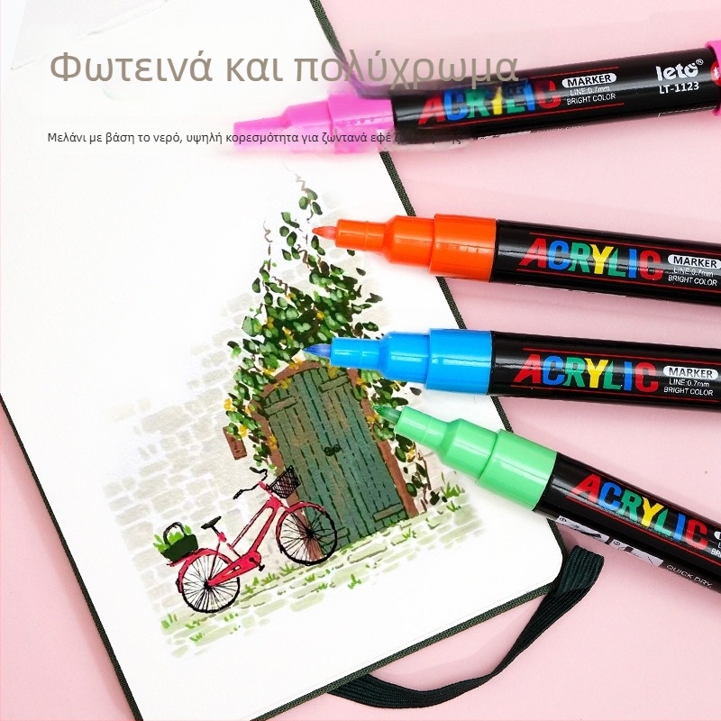 Le Tu ακρυλικοί μαρκαδόροι POSCA-τύπου, για ζωγραφική και γκράφιτι, με βάση το νερό, σε σετ 12 ή 24 χρωμάτων.