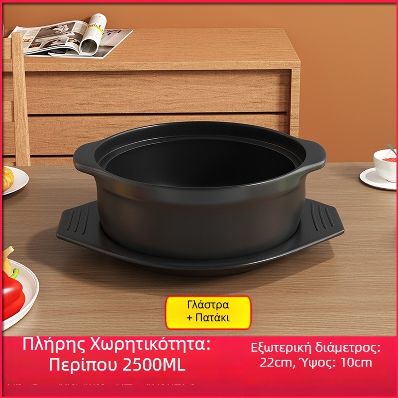 Royal Cooking Κεραμικό σκεύος για ρυζονούντελ, μικρός εμπορικός τύπος, ανθεκτικό σε υψηλές θερμοκρασίες, ιδανικό για καυτή κατσαρόλα, σούπα πατάτας με άμυλο, κοτόπουλο κατσαρόλας, οικιακή χρήση