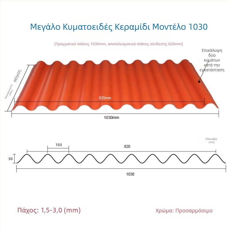 Μπλε PVC κυματοειδή πλαστικά κεραμίδια για στέγες φάρμας, μονωμένες κεραμίδες οροφής