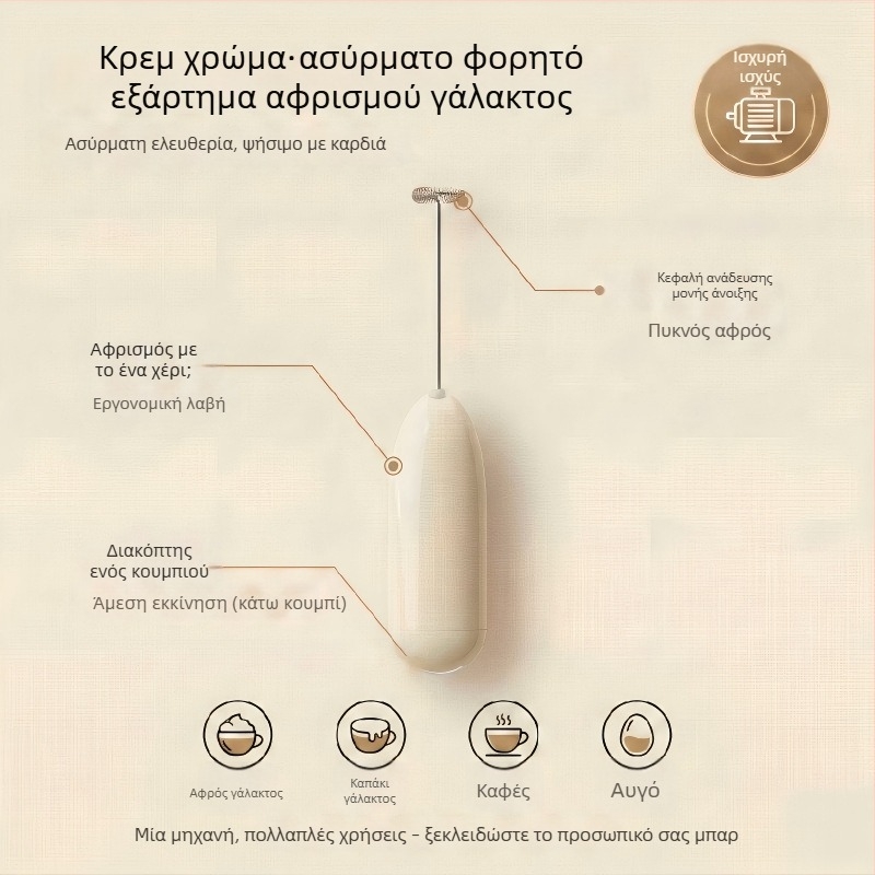 Χειροκίνητος ασύρματος ηλεκτρικός αναδευτήρας αυγών για οικιακή κουζίνα - 26ετών νέο μοντέλο