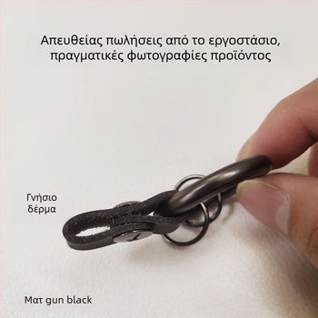 Dexin Κλειδοθήκη Αυτοκινήτου με Μαύρη Δερμάτινη Κορδέλα, Κράμα Ψευδάργύρου, Απλός Σχεδιασμός, Γενική Συμβατότητα