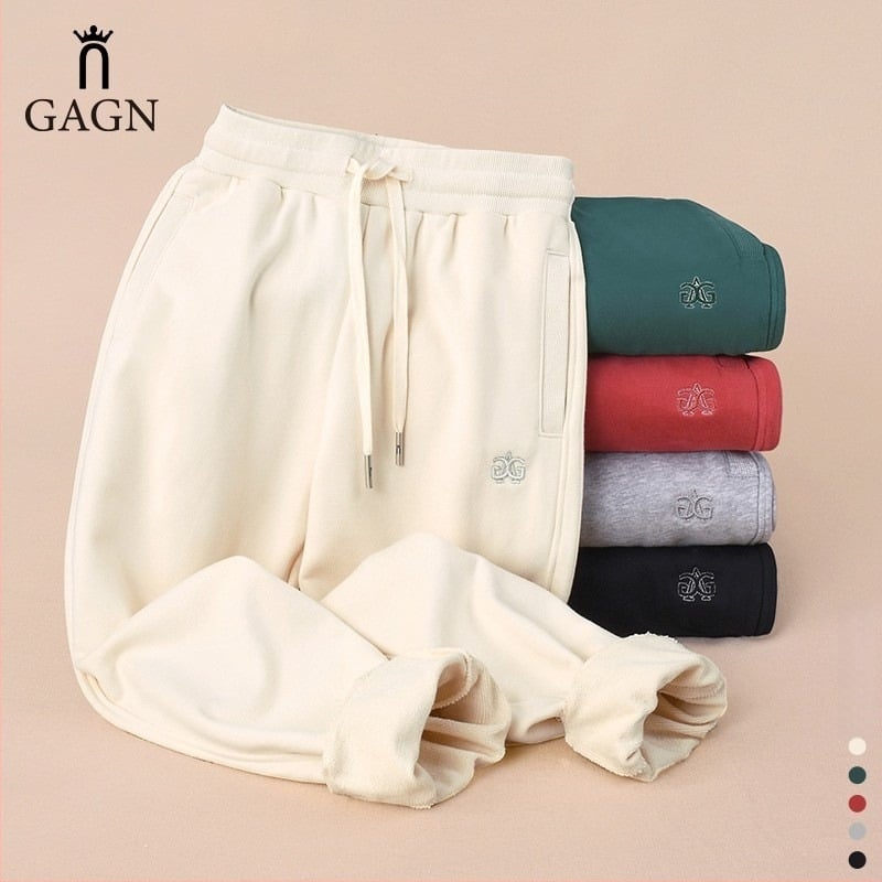 GAGN γυναικεία κόκκινα βαμβακερά παντελόνια casual, υψηλή μέση, στενή γραμμή